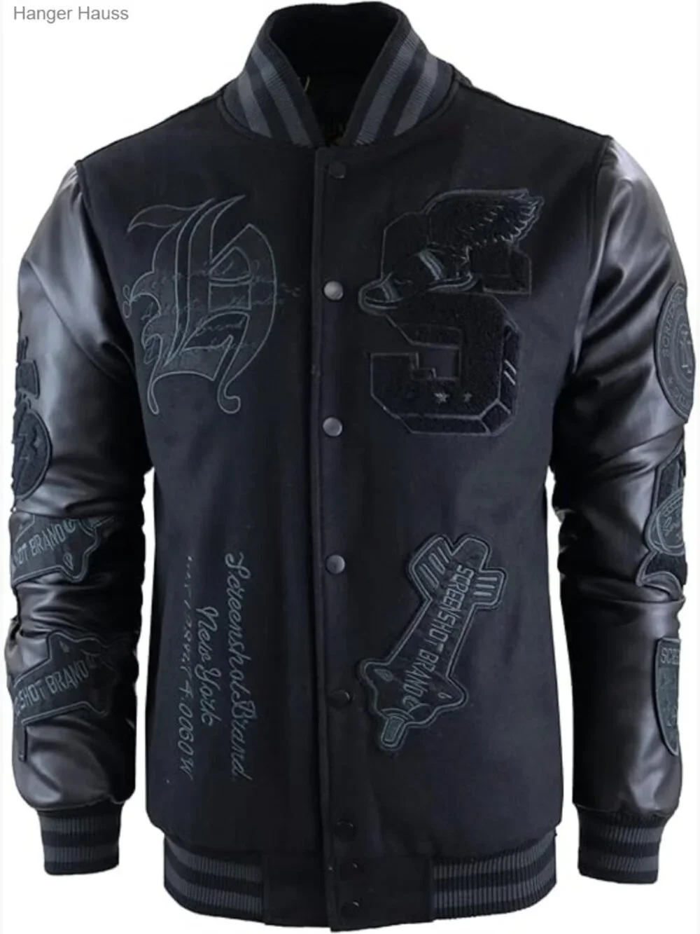 Men's Varsity Jacket Quilted Lining Heavyweight Streetwear Fashion Coat
